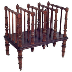 Fine English Turned Canterbury or Magazine Rack