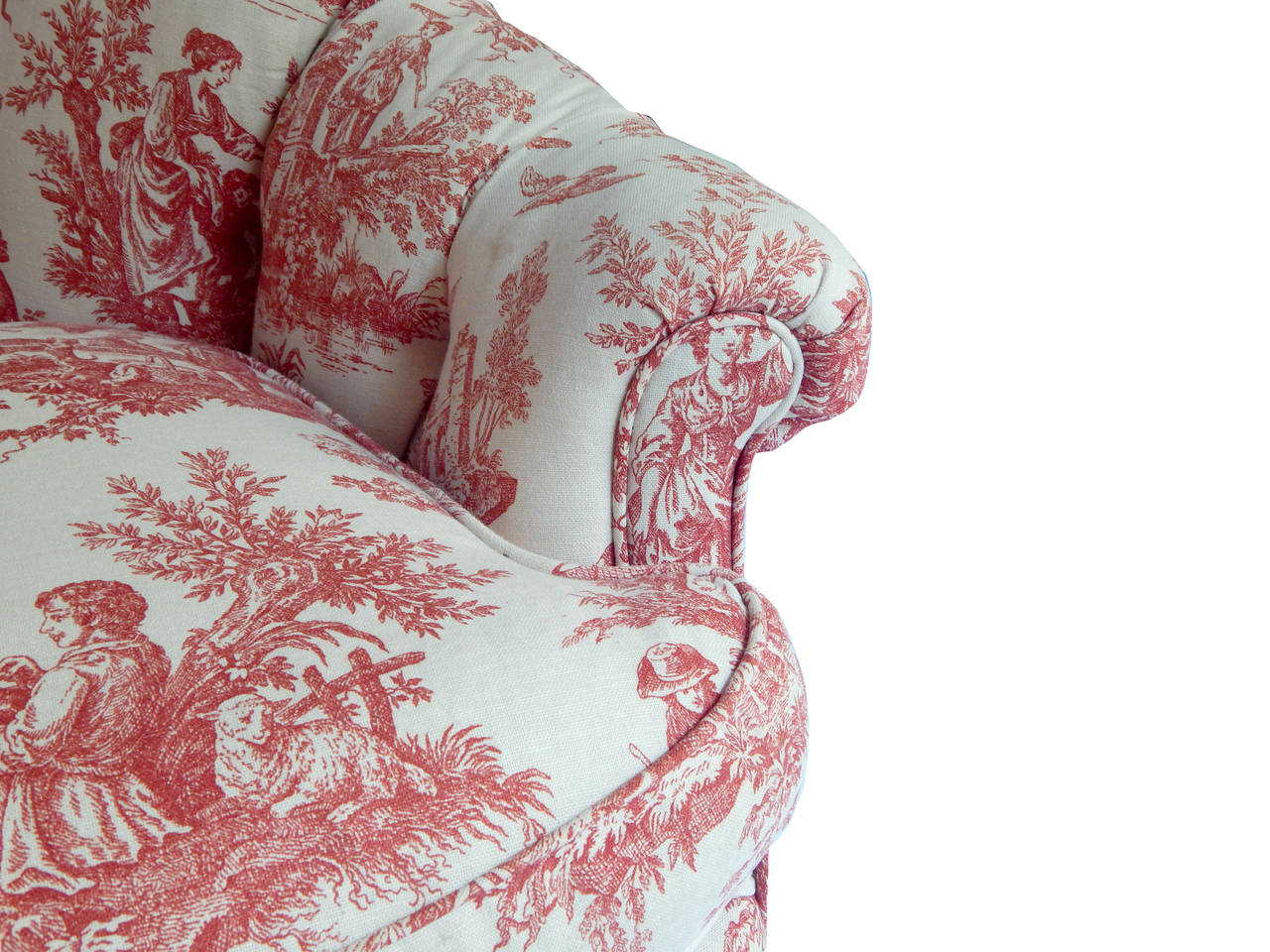 20th Century Pair of Tufted Toile Loveseats