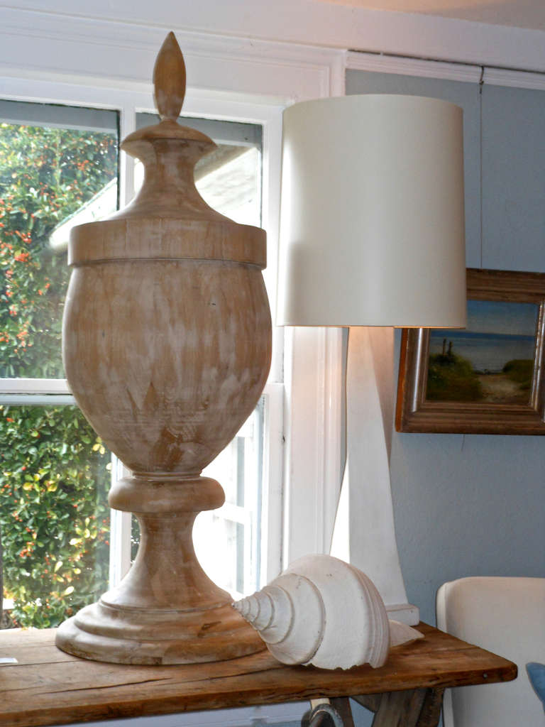 Striking Pair of Tall Plaster Lamps 4