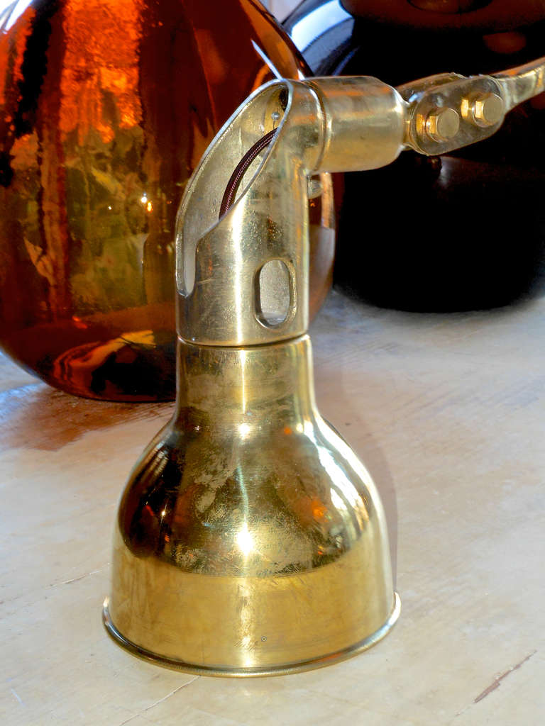 20th Century Brass Chart Lamps/Sconces