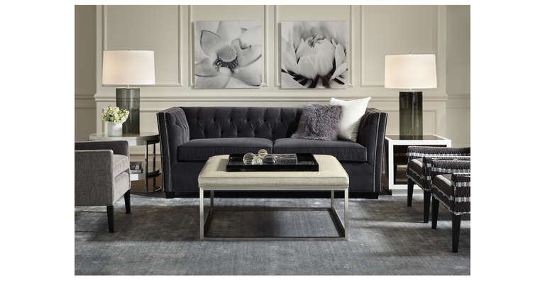 You wouldn’t guess it’s a sleeper, but this sofa offers sheltering comfort, day and night, with standout style. Featuring a beautiful button-tufted shelter back and two plush seat cushions. Double rows of nail-heads trim the arms and top of the