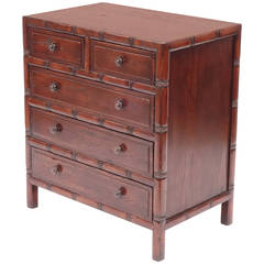 Small Faux Bamboo Chest of Drawers