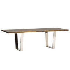 Contemporary Seared Oak Dining Table