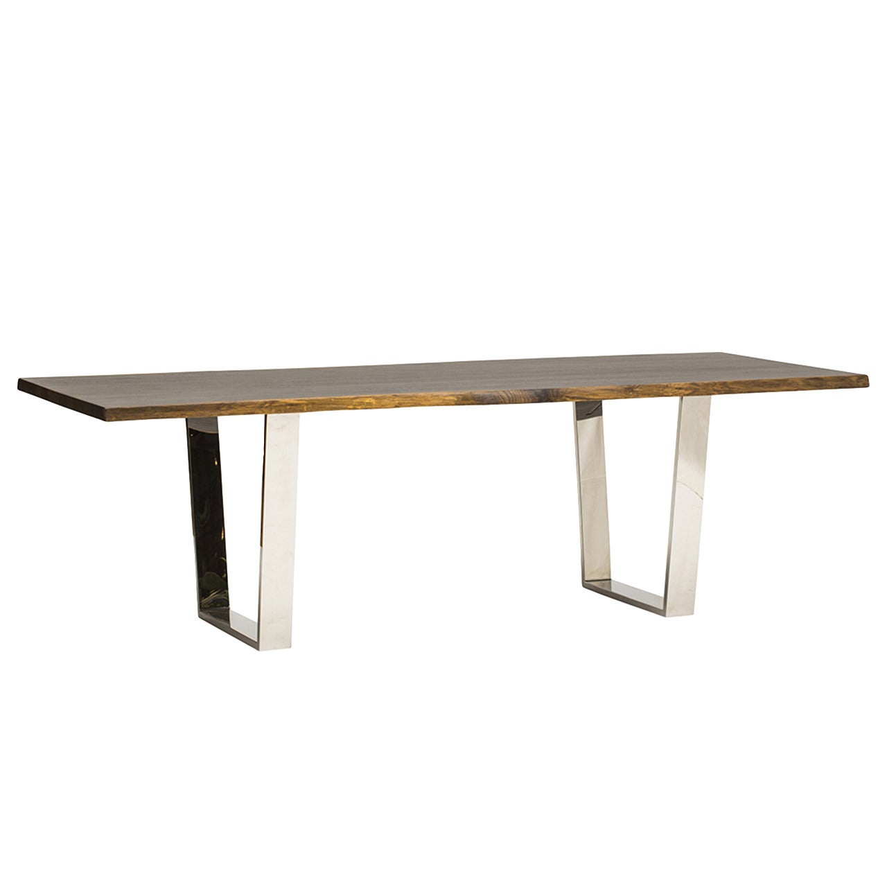 Contemporary Seared Oak Dining Table For Sale