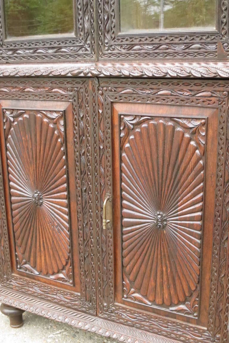 Raj Carved Cabinet In Good Condition For Sale In Bridgehampton, NY