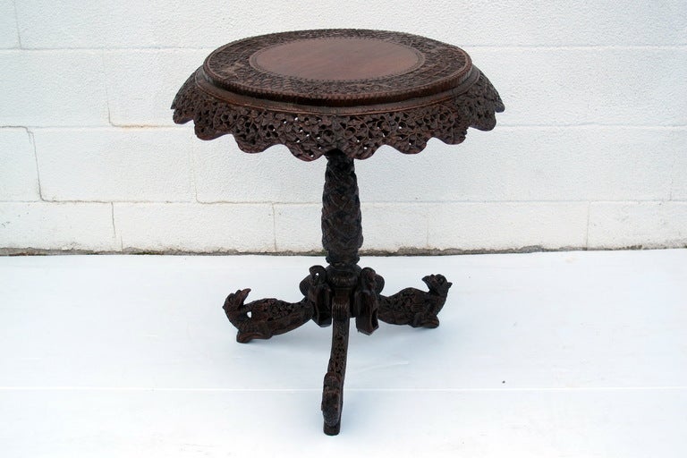 Hand Carved Pedestal Table