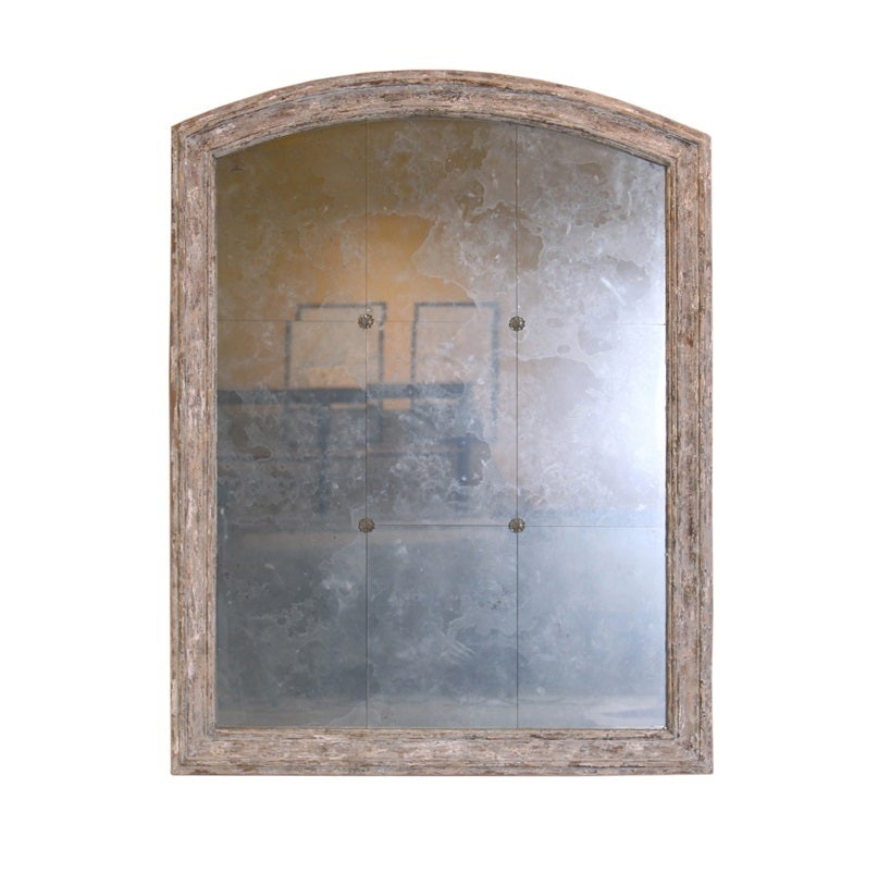 Arched Mirror with Rosettes For Sale