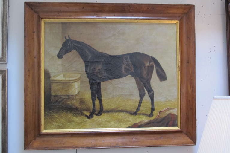 English oil horse painting In Good Condition For Sale In Bridgehampton, NY