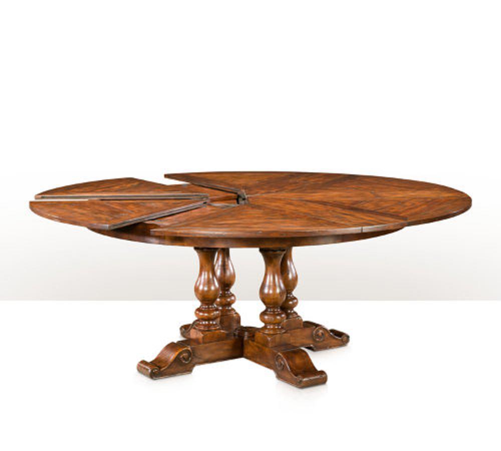 Antiqued Circular Extending Dining Table For Sale