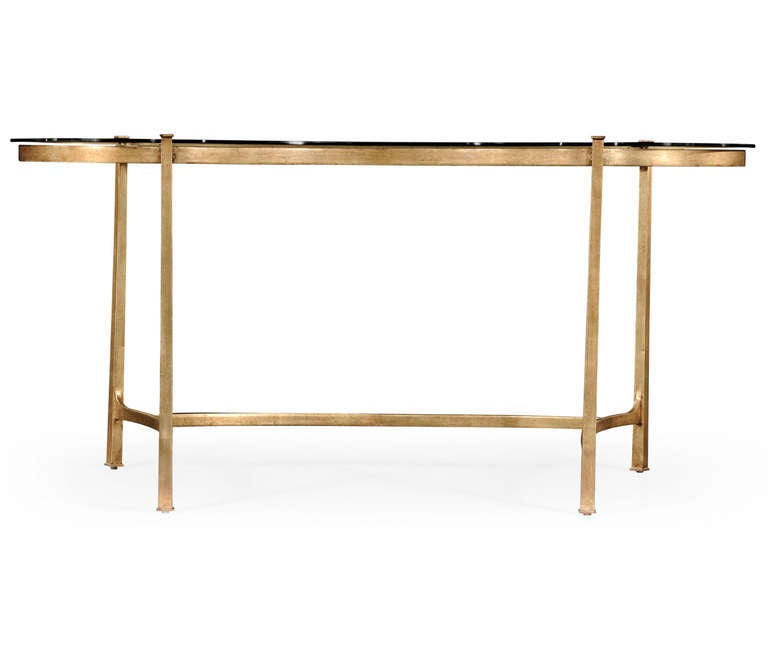 gold and glass desk