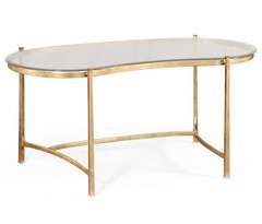 Gold and Glass Kidney Desk