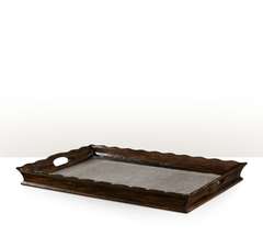 Scalloped Edge Tray with Faux Shagreen