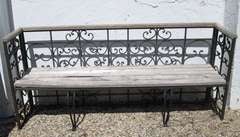 Wood and Wrought Iron Bench
