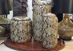 Snakeskin Ceramic Accent Jars