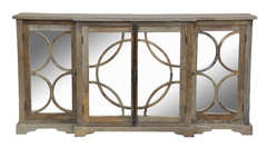 Weathered Finish Mirrored Sideboard