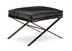 X-Base Upholstered Leather Ottoman