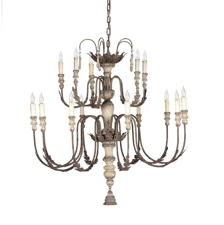 Italian Style Antiqued Chandelier For Sale