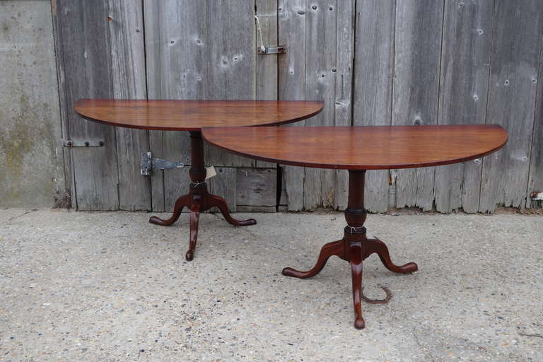 Pair Pedestal Base Demi-Lunes