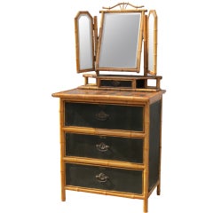 French Faux Bamboo Dressing Table