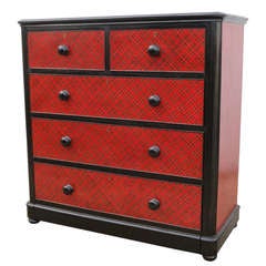 Antique English Tartanware Chest of Drawers