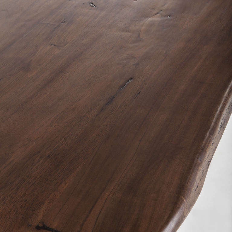 Contemporary Walnut Top Dining Table For Sale