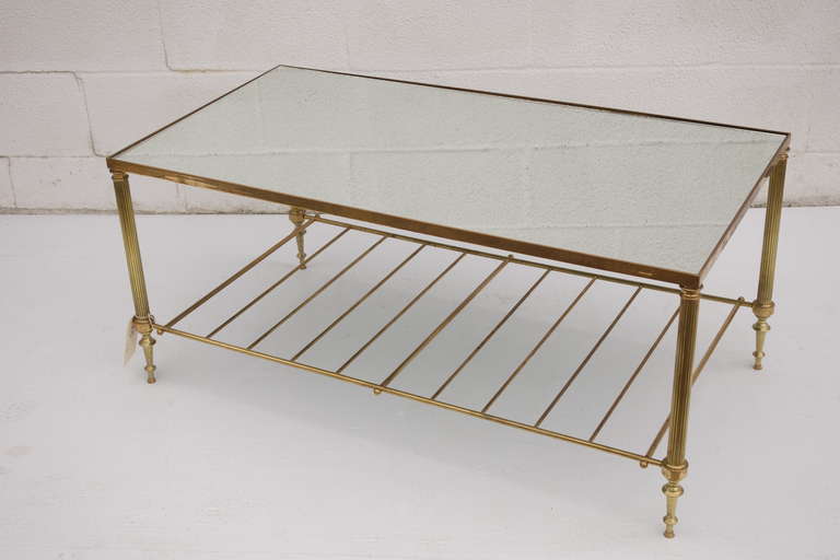 French Brass Directoire Style Cocktail Table In Good Condition For Sale In Bridgehampton, NY