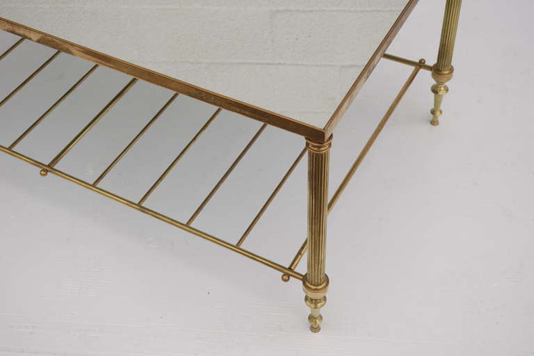 Mid-20th Century French Brass Directoire Style Cocktail Table For Sale