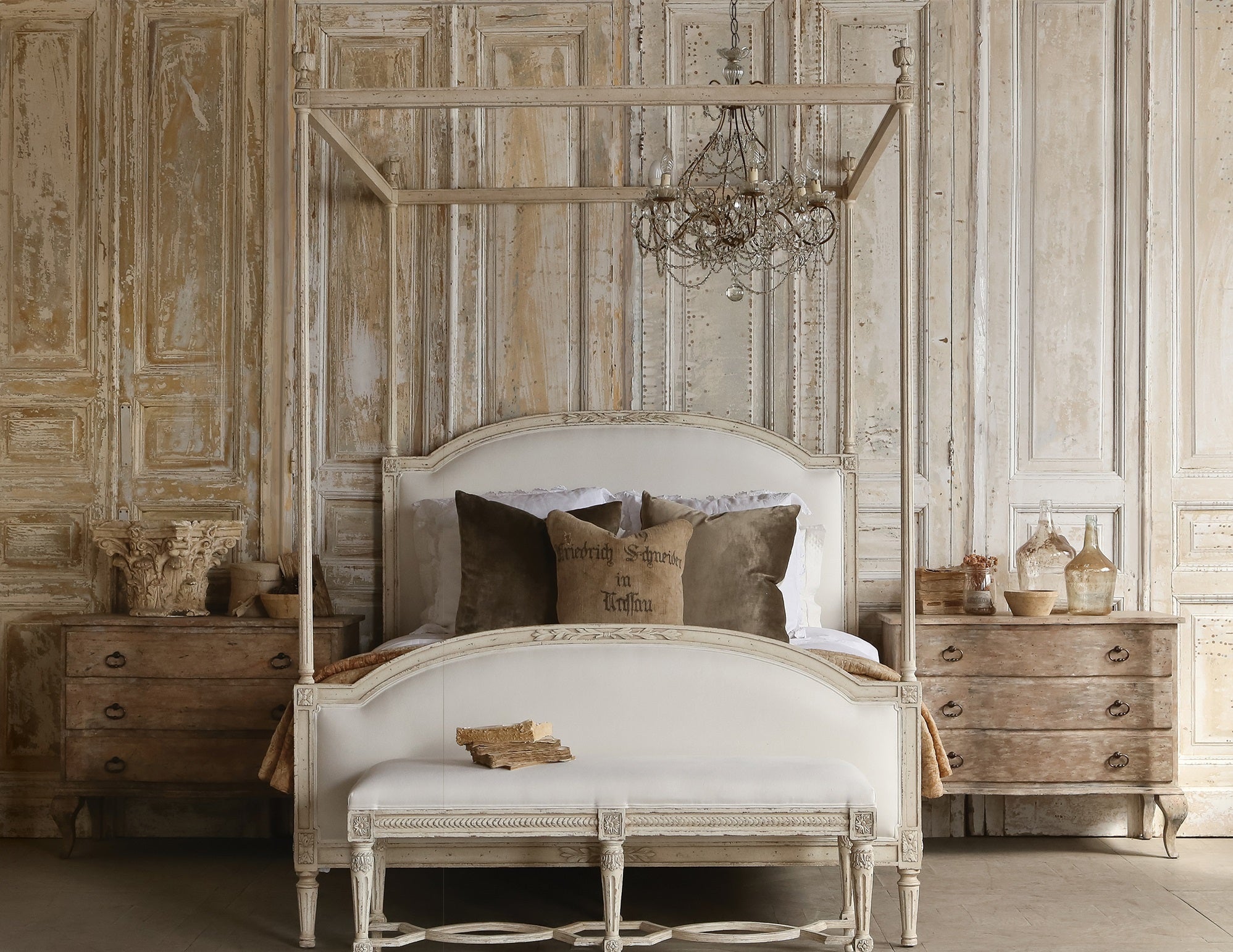 Four Poster Gustavian Style Bed For Sale