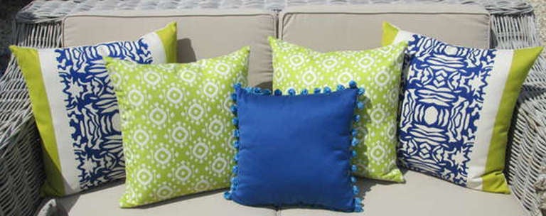 Decorative Outdoor Pillows In Good Condition For Sale In Bridgehampton, NY