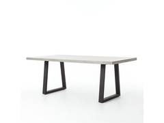 Concrete and Iron Square Base Dining Table