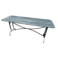 Narrow Zinc Topped Table