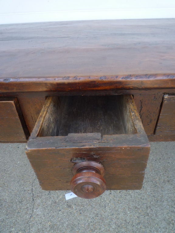 Wood English Server with three drawers For Sale