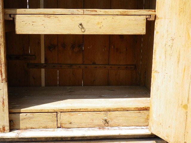 Pine Early 19th C Swedish Cupboard on Chest For Sale