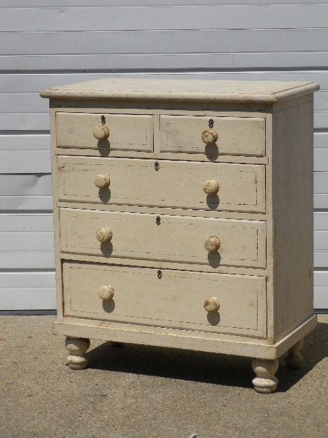 English painted chest of drawers, circa 1890