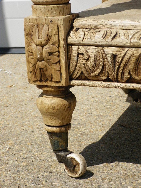 19th Century Carved Oak What-Not on Casters For Sale