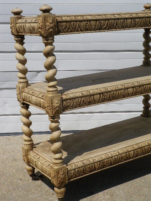 Carved Oak What-Not on Casters For Sale 1
