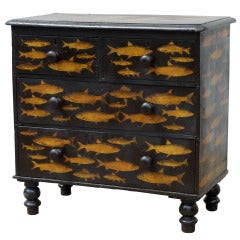 Black Decoupage Chest of Drawers