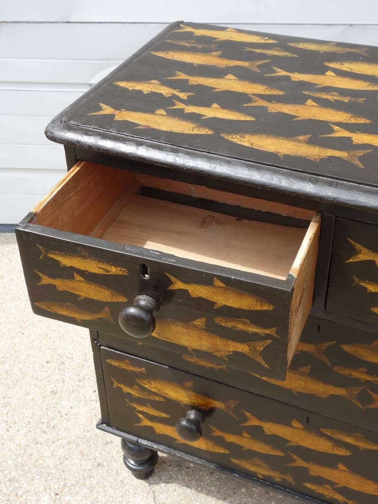 Black Decoupage Chest of Drawers 1