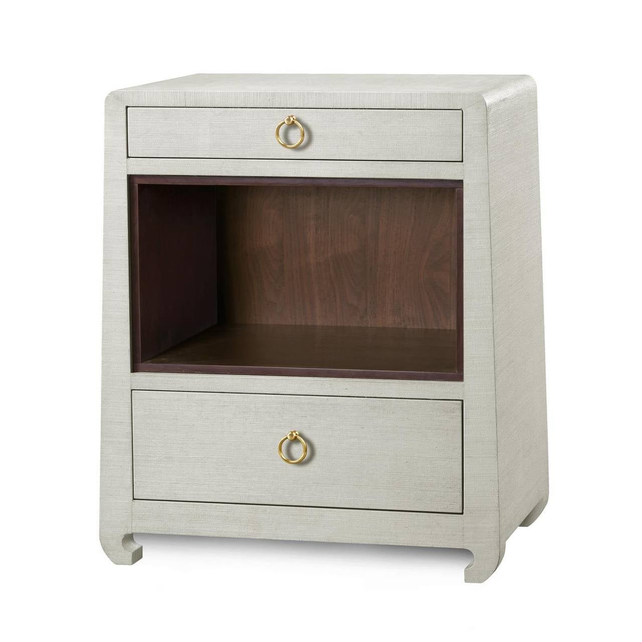 Lacquered Grasscloth Nightstand, Multiple Finishes For Sale at 1stdibs