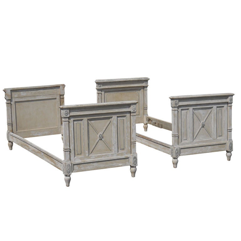 Pair of Directoire Style Single Beds