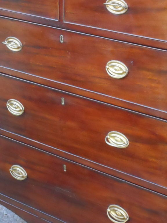 A 19th C english chest of Drawers, 2 drawers on 3, with good brass hardware.
