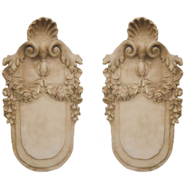 Pair of  Italian Plaster Plaques For Sale