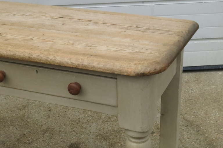 20th Century English Pine Top Painted Server For Sale