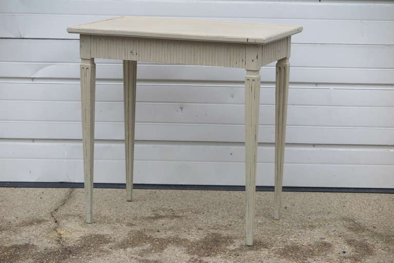 1920's French fluted side table with original paint.