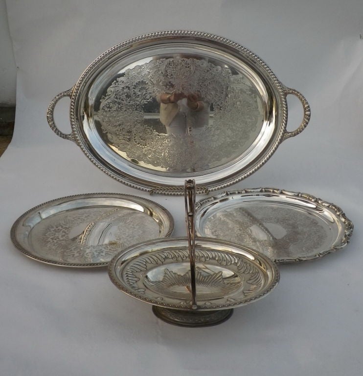 Silver Serving Trays For Sale