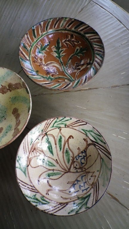 Indian Glazed Earthenware Bowls For Sale