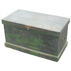 Antique Original Painted English Trunk