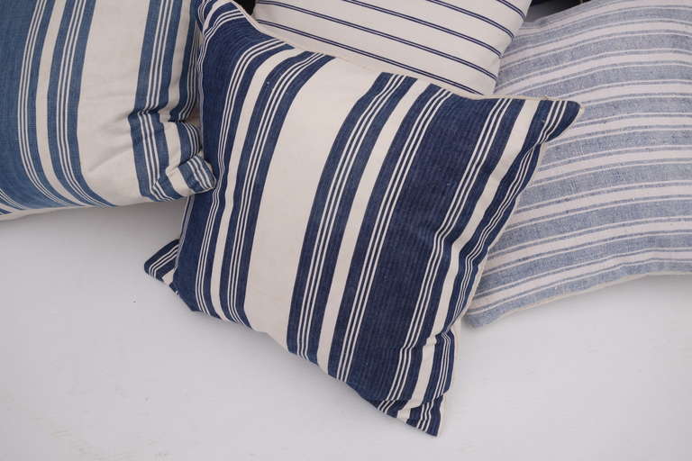 French Ticking Pillows In Good Condition For Sale In Bridgehampton, NY
