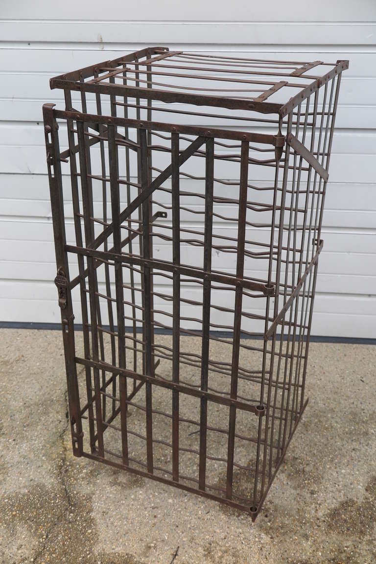 1920s French metal wine cage.