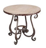 Elm and Iron Side Table